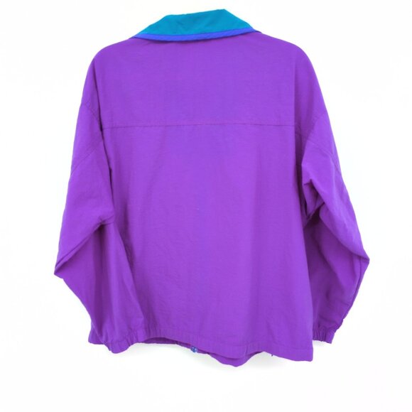 VTG Columbia Radial Sleeve Jacket L Purple Teal Nylon Windbreaker 90s Y2K Hiking - Picture 2 of 7